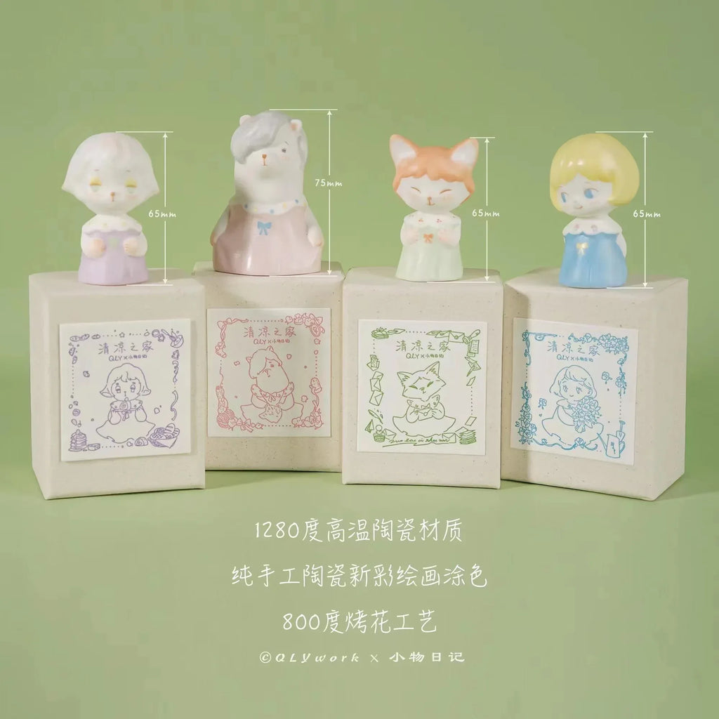 Cute little lamb and fox designs. - PetCeramicArt