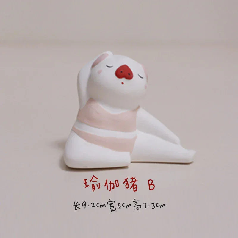 Ceramic Yoga Pig | Healing Toy - PetCeramicArt