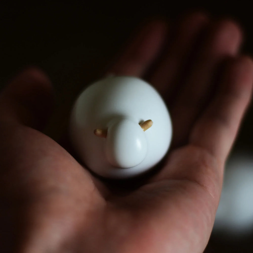 Ceramic sheep figurine | Cute mascot doll - PetCeramicArt