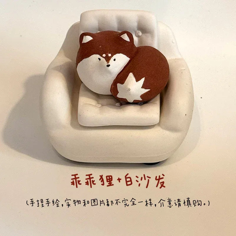 Miniature Ceramic Sofa | Handmade Ceramic Model - PetCeramicArt