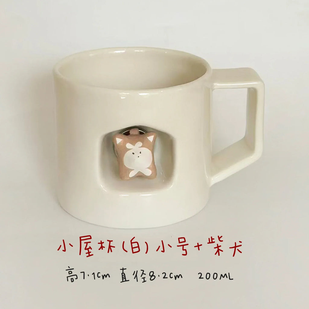 Magnetic dog-shaped coffee cup - PetCeramicArt