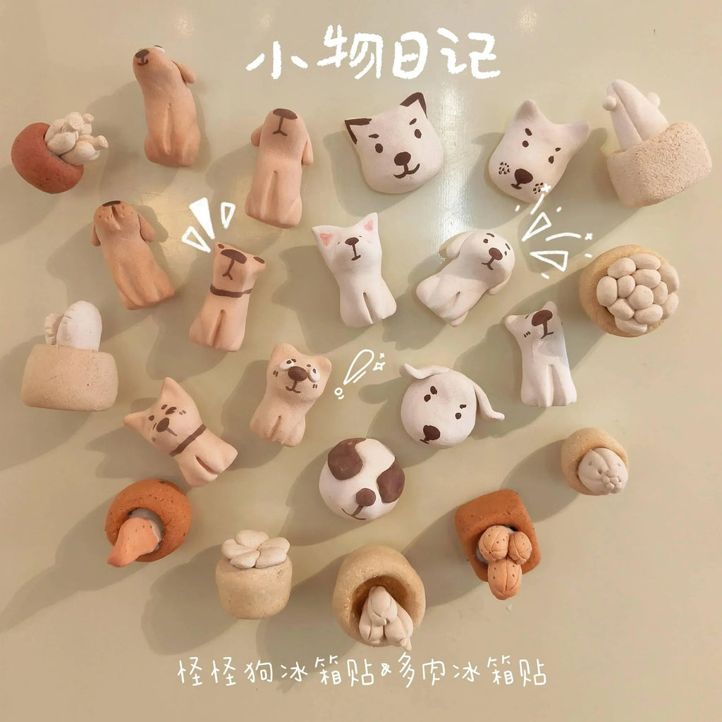 Ceramic dog | Handmade refrigerator magnet - PetCeramicArt