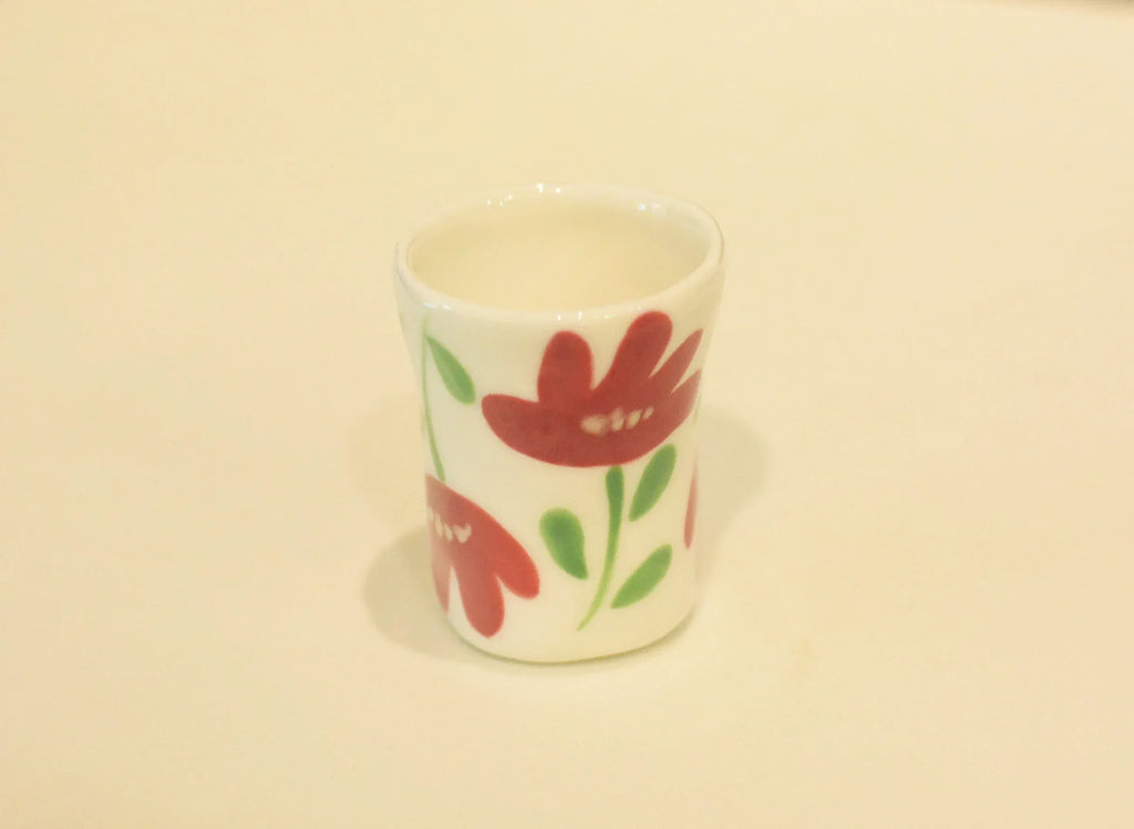 Handmade ceramic teacup | Hand-painted floral pattern. - PetCeramicArt