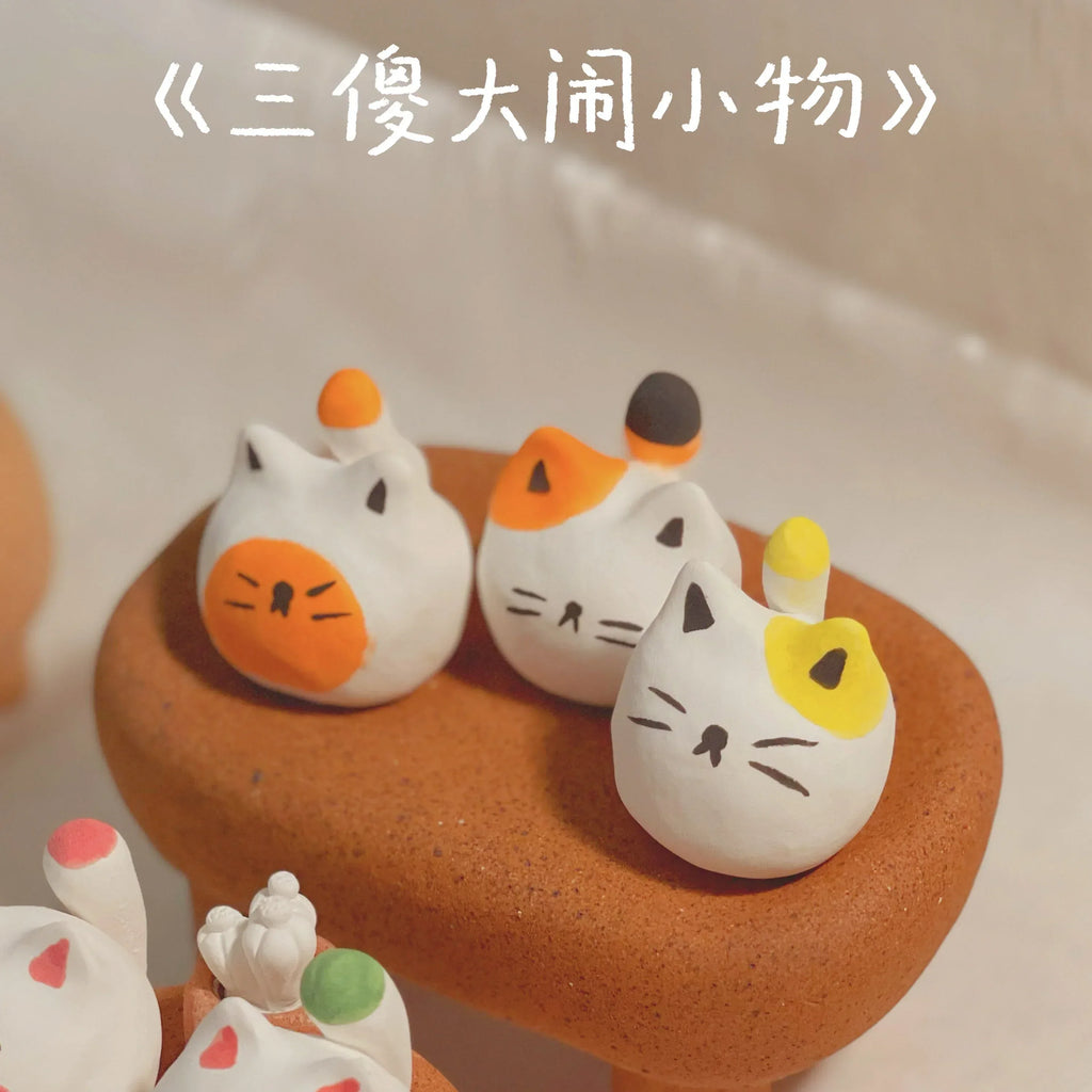 Sculpted kitten figurine | Handmade clay gift - PetCeramicArt