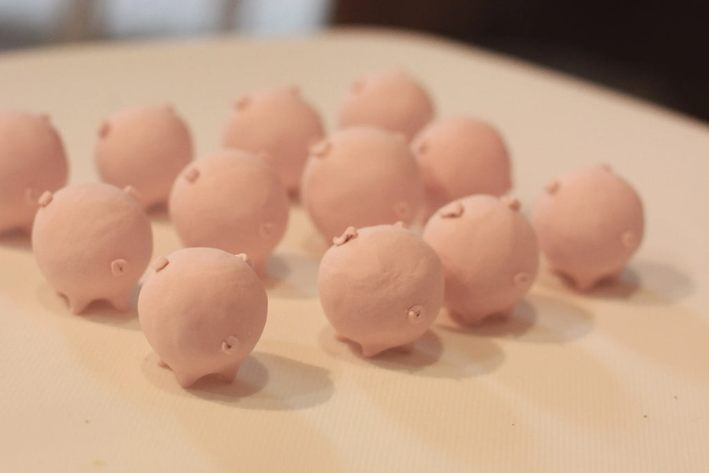 Ceramic pig figurine | Handmade doll|Set - PetCeramicArt