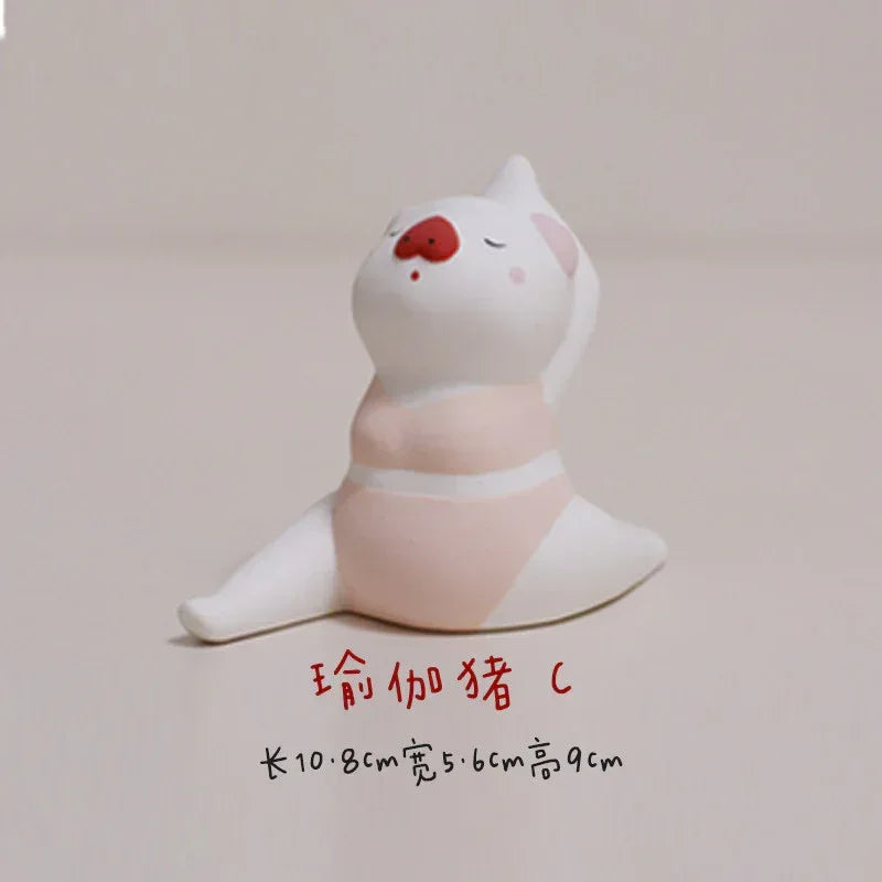 Ceramic Yoga Pig | Healing Toy - PetCeramicArt