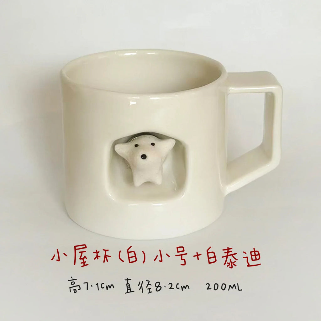 Magnetic dog-shaped coffee cup - PetCeramicArt