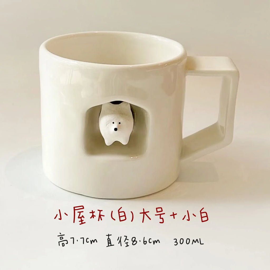 Magnetic dog-shaped coffee cup - PetCeramicArt
