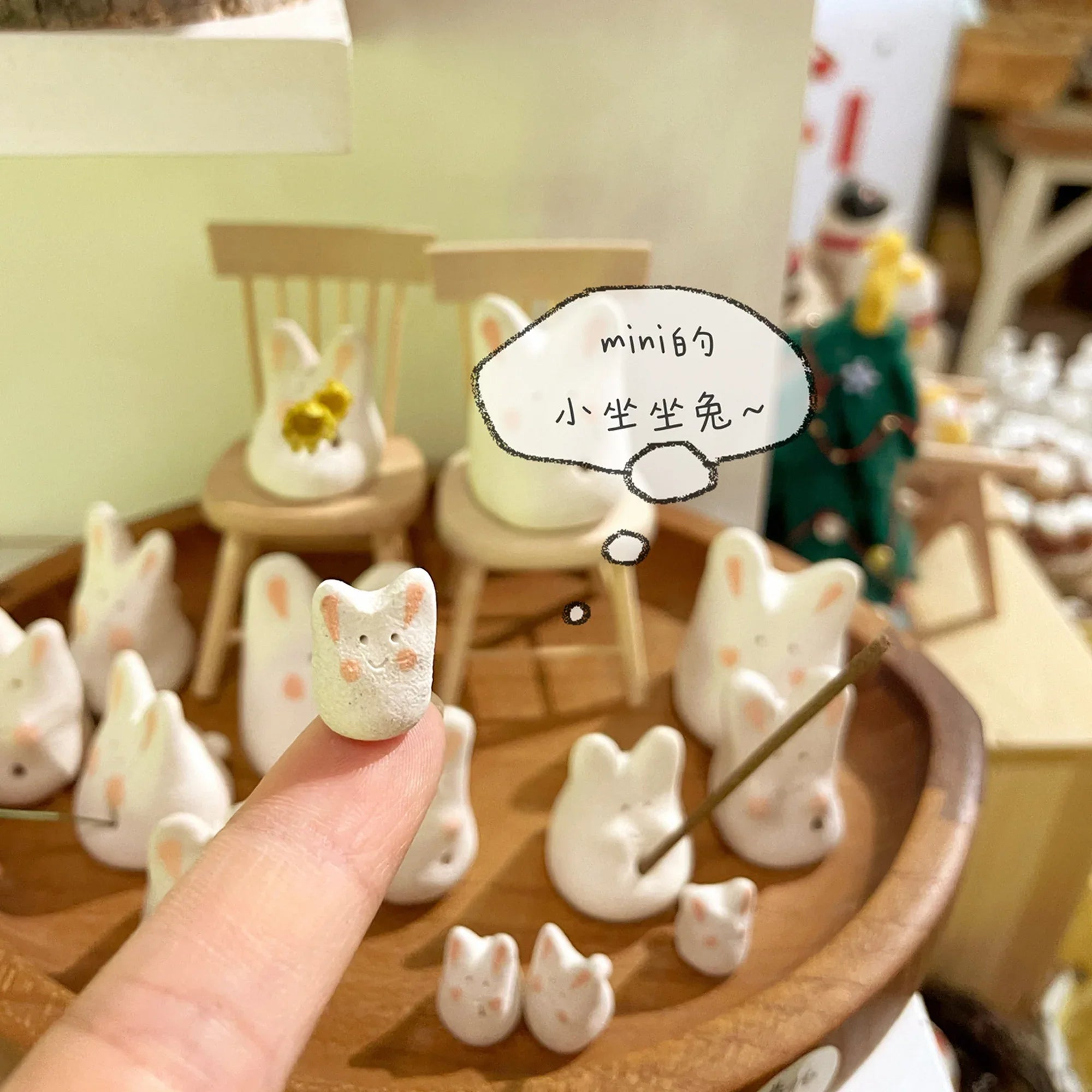 Ceramic ornaments | Rabbit incense holder - PetCeramicArt