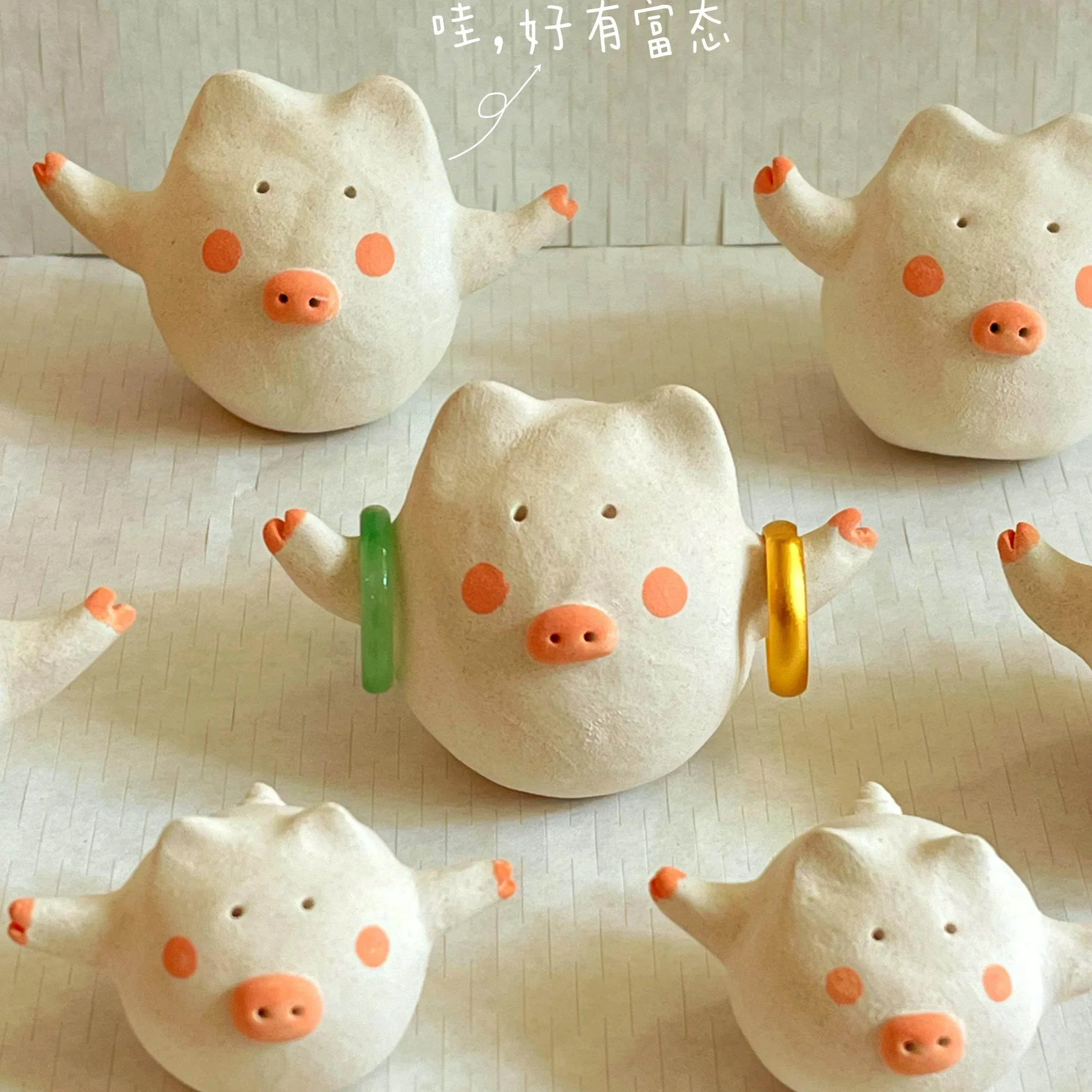 Pig figurines | Cute pig plush toys - PetCeramicArt