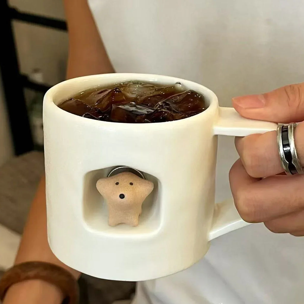 Magnetic dog-shaped coffee cup - PetCeramicArt