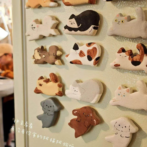 Cat refrigerator magnets - PetCeramicArt