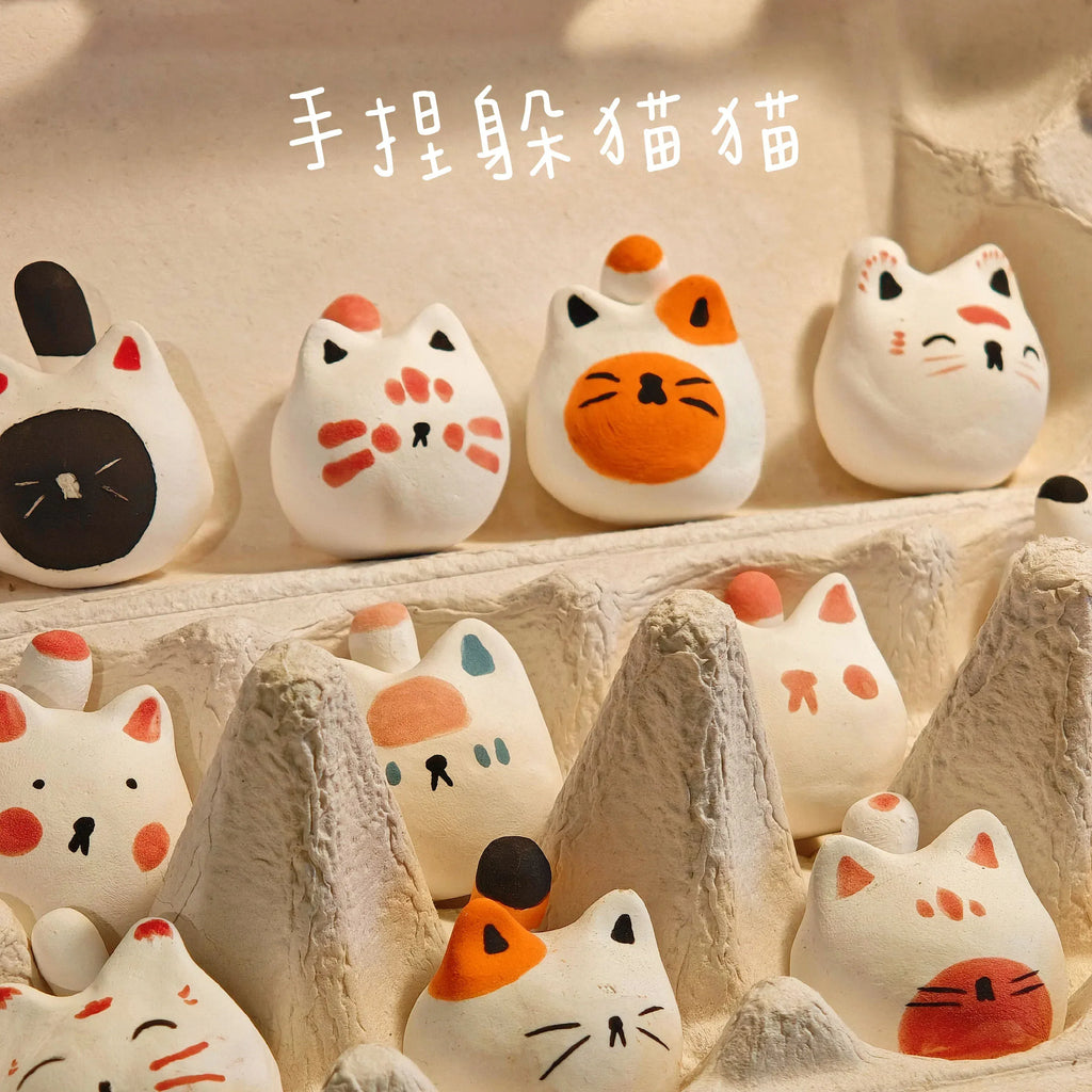 Sculpted kitten figurine | Handmade clay gift - PetCeramicArt