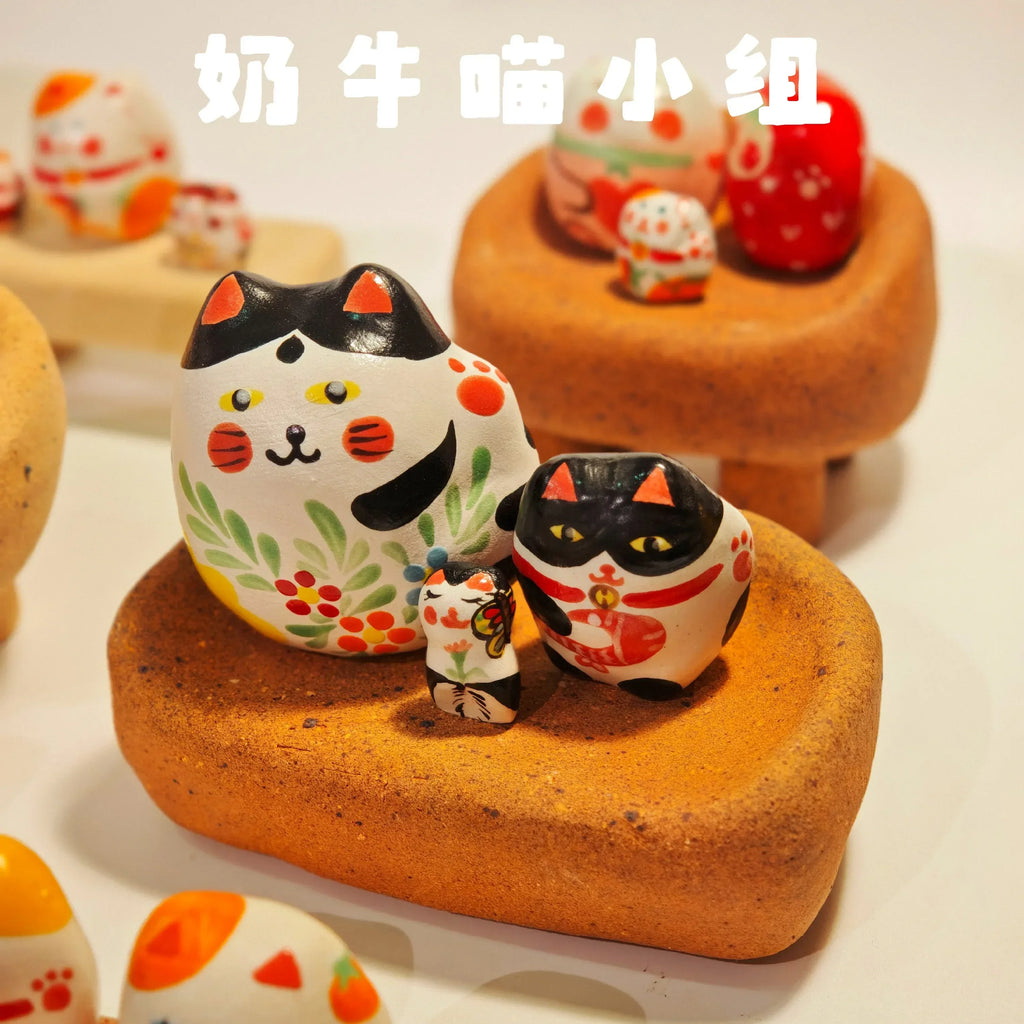 Lucky Cat Figurine | Handmade Gift Set - PetCeramicArt