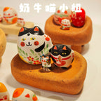 Lucky Cat Figurine | Handmade Gift Set - PetCeramicArt