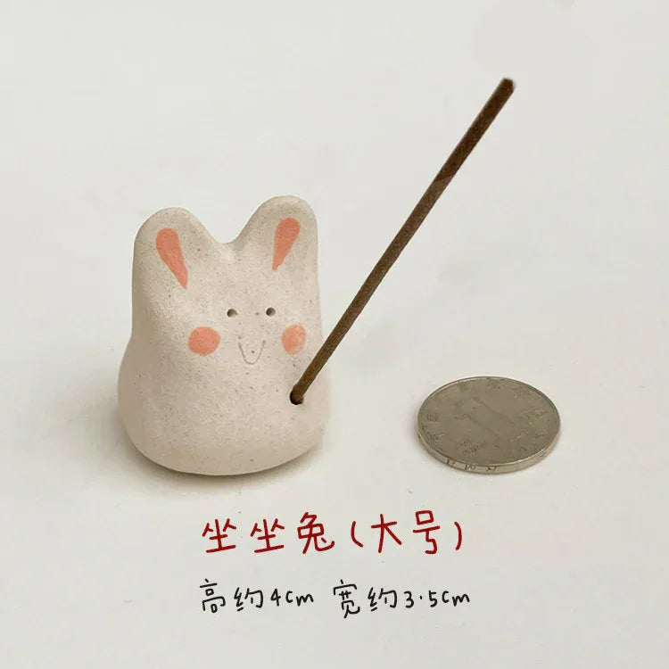 Ceramic ornaments | Rabbit incense holder - PetCeramicArt