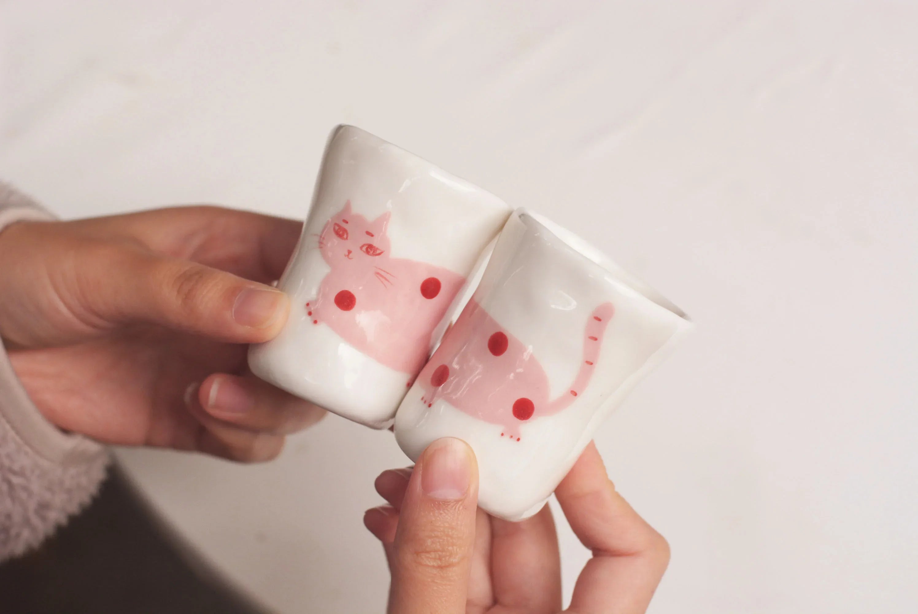 Ceramic hand-held cup | Dachshund mini cup - PetCeramicArt