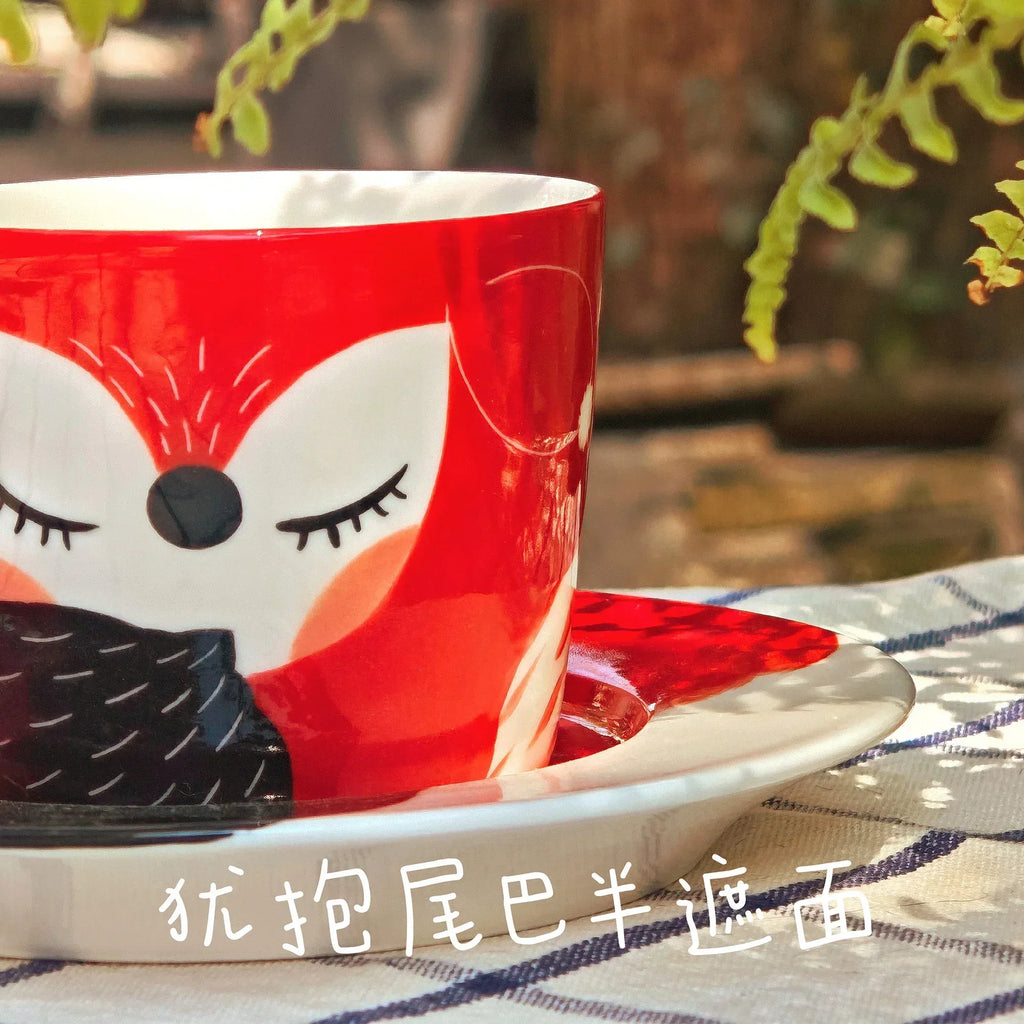 Fox coffee cup - PetCeramicArt
