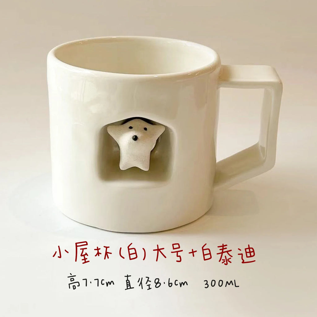 Magnetic dog-shaped coffee cup - PetCeramicArt