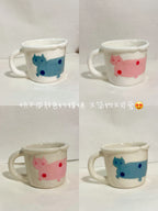 Hand-painted ceramic coffee cup | Dachshund Cat Handmade Cat - PetCeramicArt