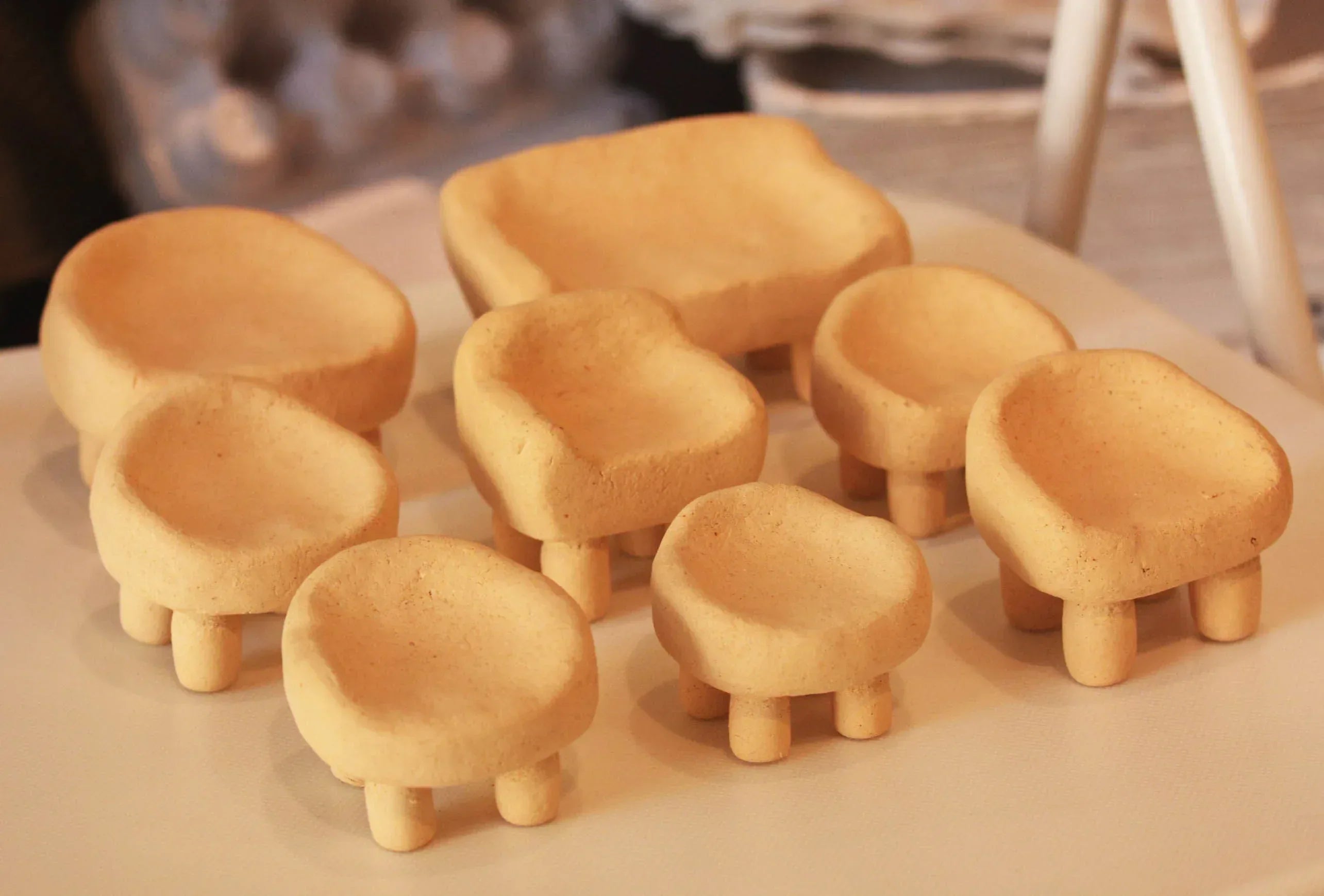 Clay sofa ornament | Miniature ceramic furniture - PetCeramicArt