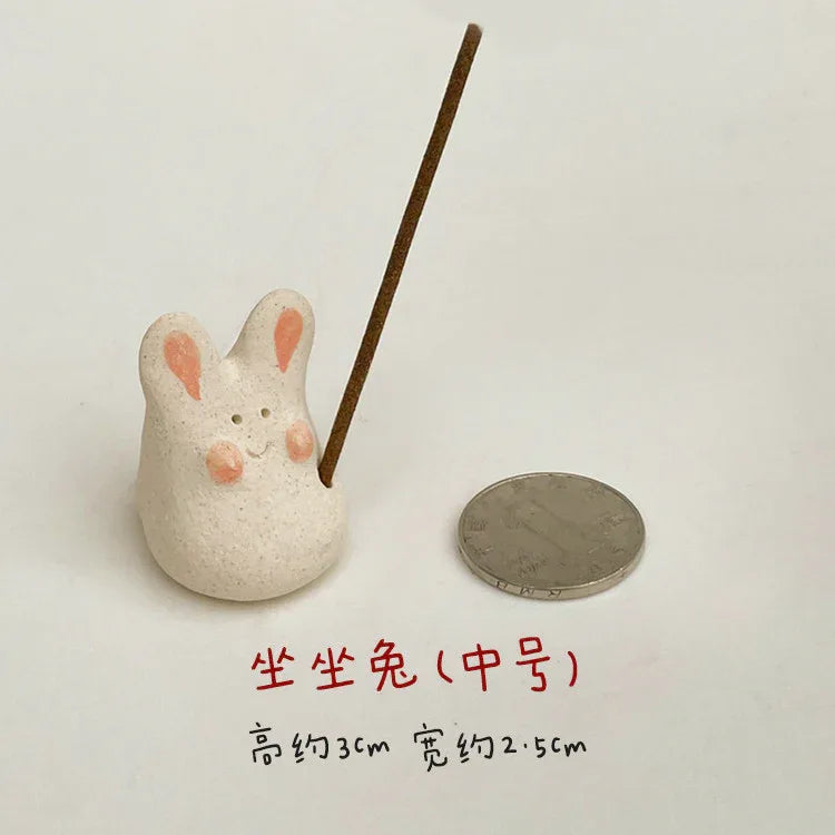 Ceramic ornaments | Rabbit incense holder - PetCeramicArt