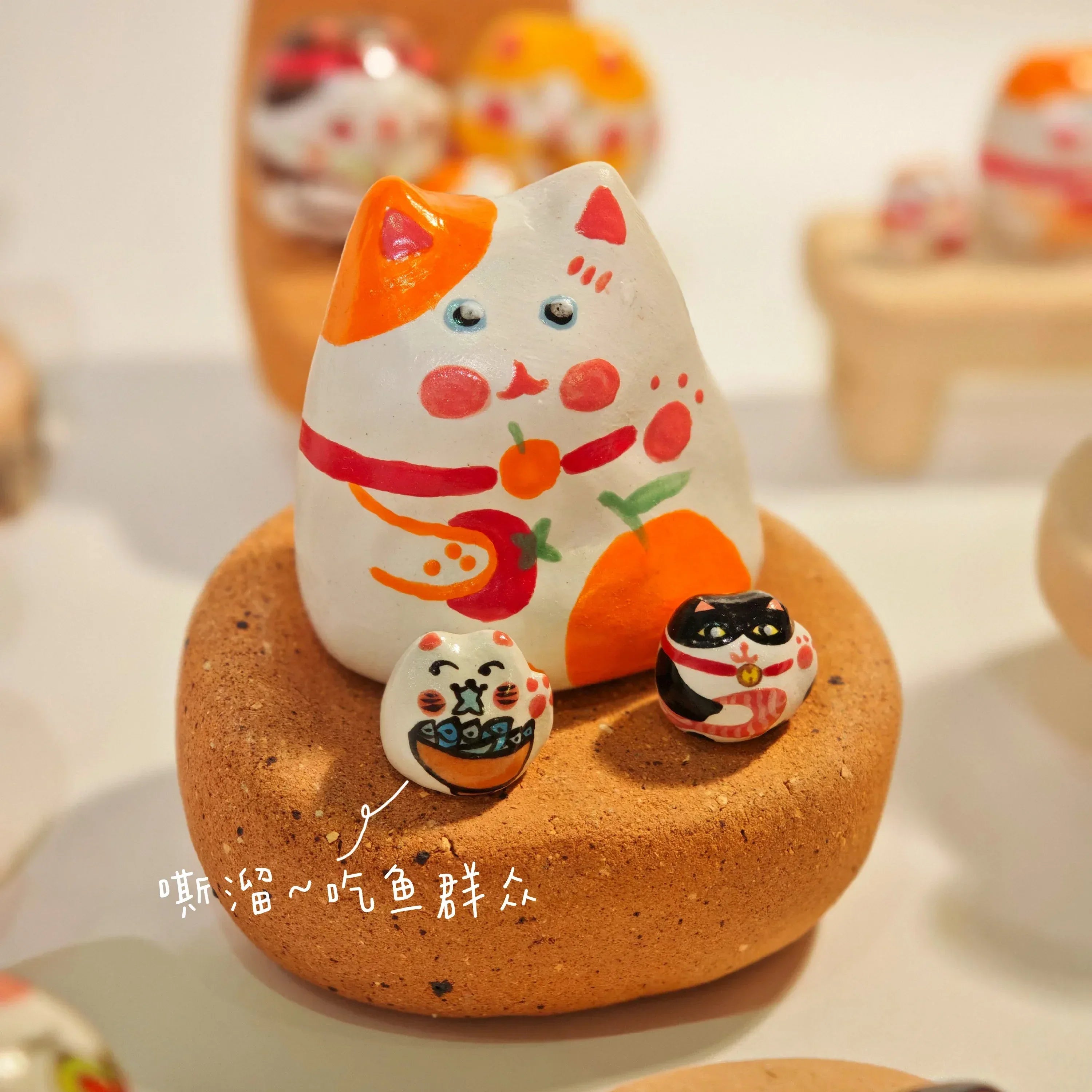 Lucky Cat Figurine | Handmade Gift Set - PetCeramicArt