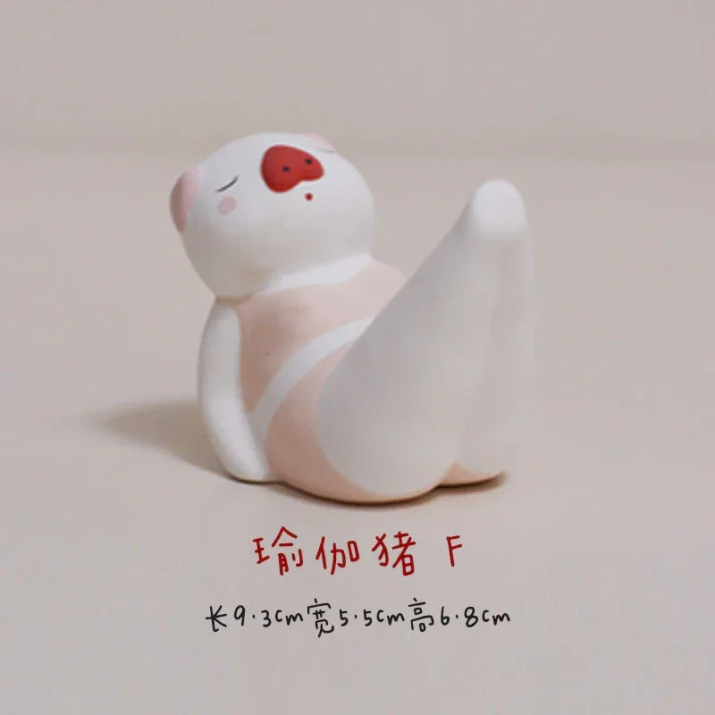 Ceramic Yoga Pig | Healing Toy - PetCeramicArt