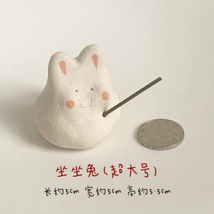 Ceramic ornaments | Rabbit incense holder - PetCeramicArt