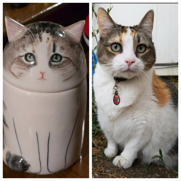 Cat Food Storage Jar/Urn-Customized Cat Memorial Gift