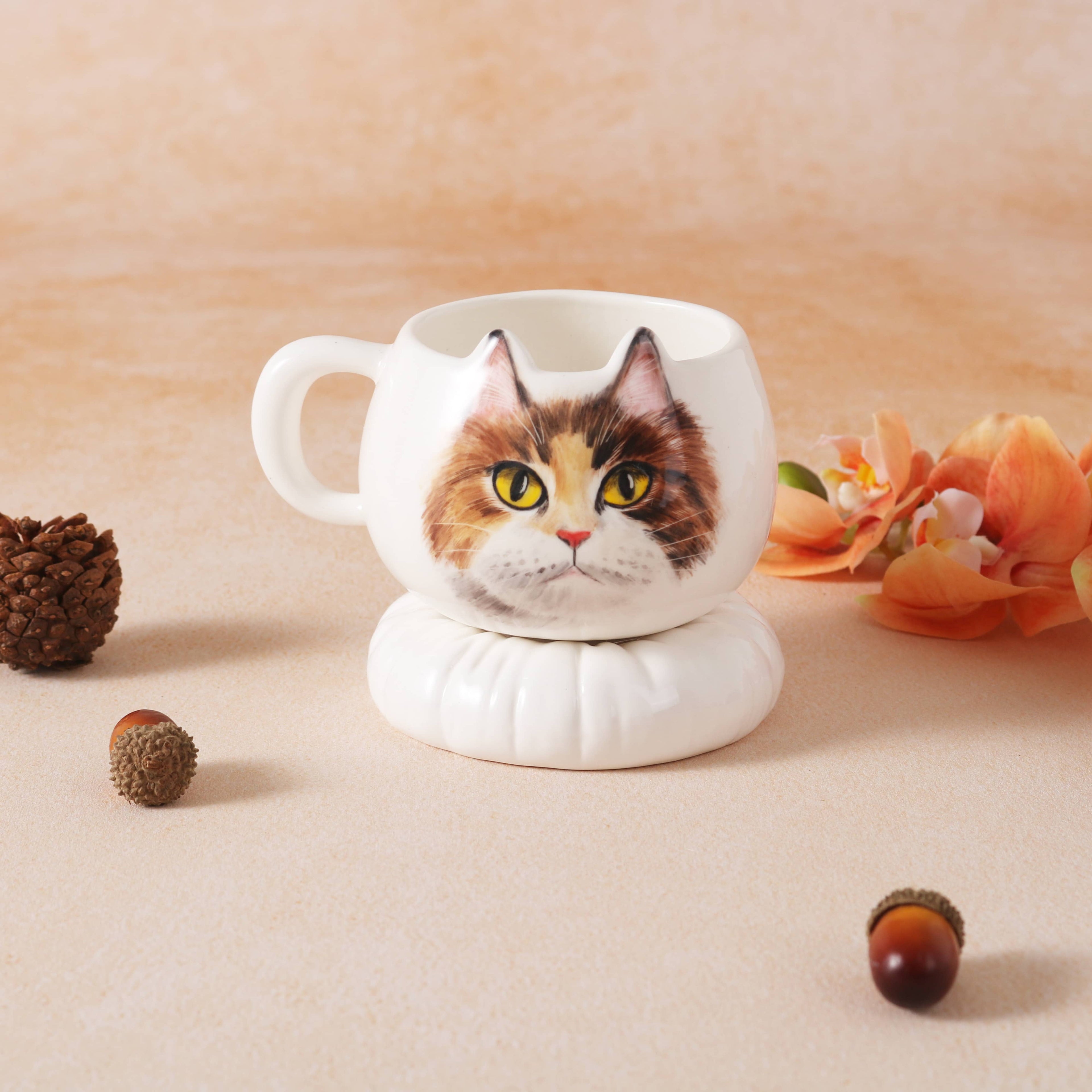 Cat Ear Mug and Coaster