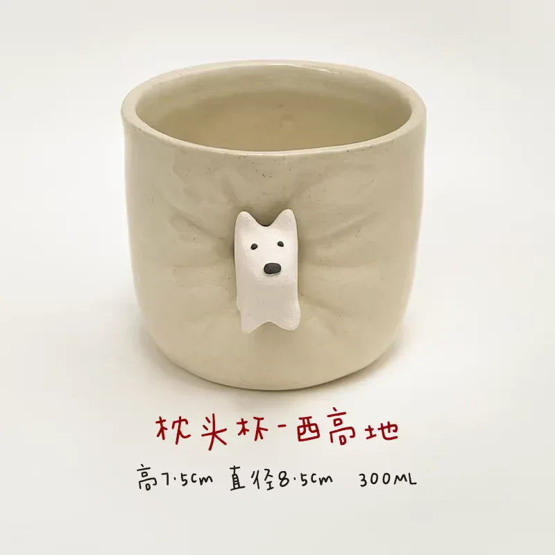 Ceramic coffee cup | Cute magnetic design - PetCeramicArt
