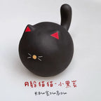 Round cat figurine - PetCeramicArt