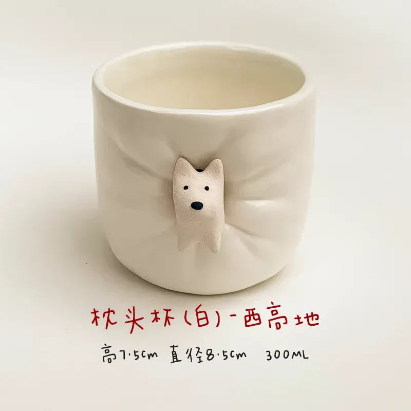 Ceramic coffee cup | Cute magnetic design - PetCeramicArt