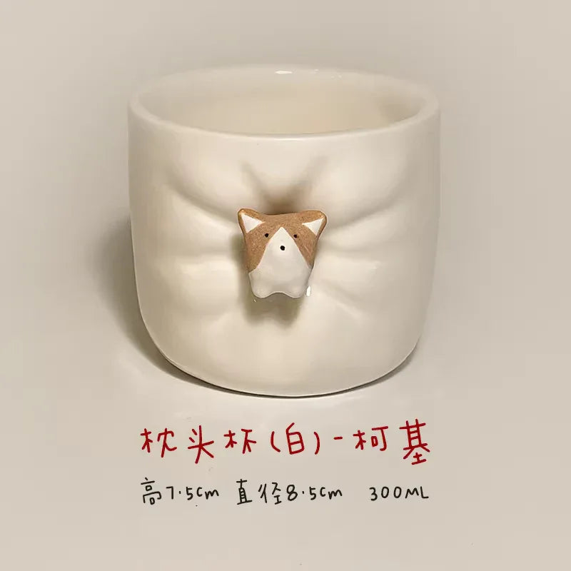 Ceramic coffee cup | Cute magnetic design - PetCeramicArt