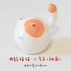 Round cat figurine - PetCeramicArt