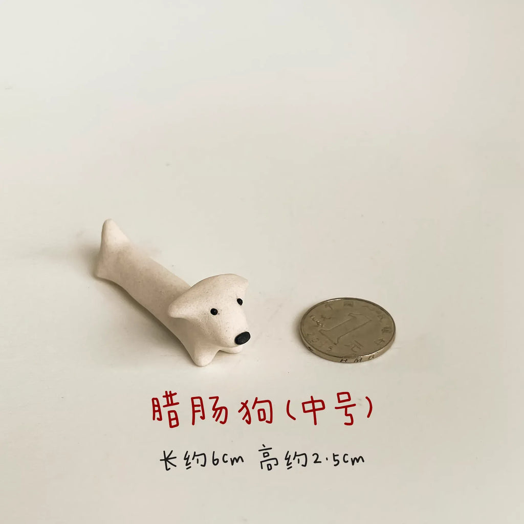 Ceramic dog figurine | Miniature handmade dog - PetCeramicArt