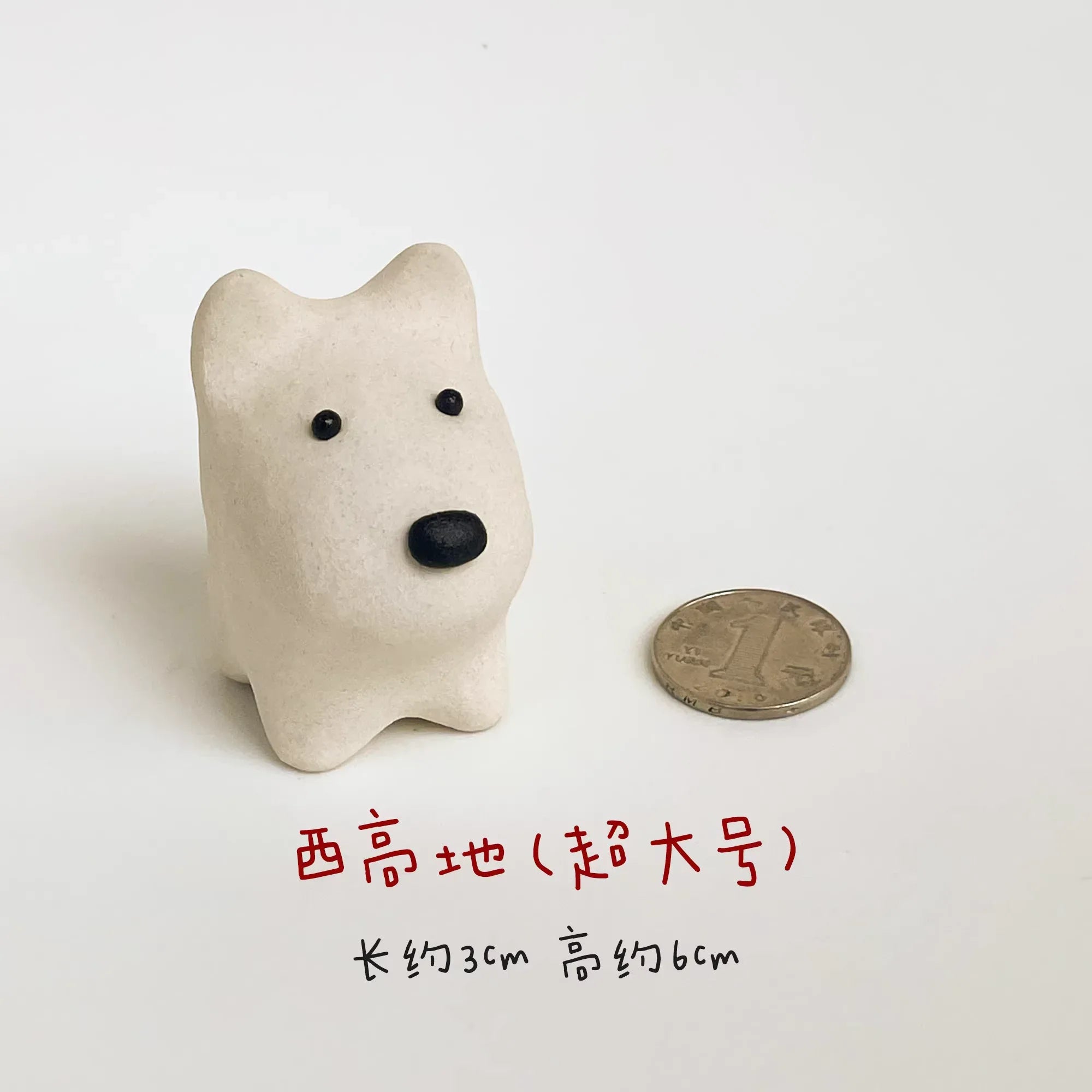 Ceramic dog figurine | Miniature handmade dog - PetCeramicArt