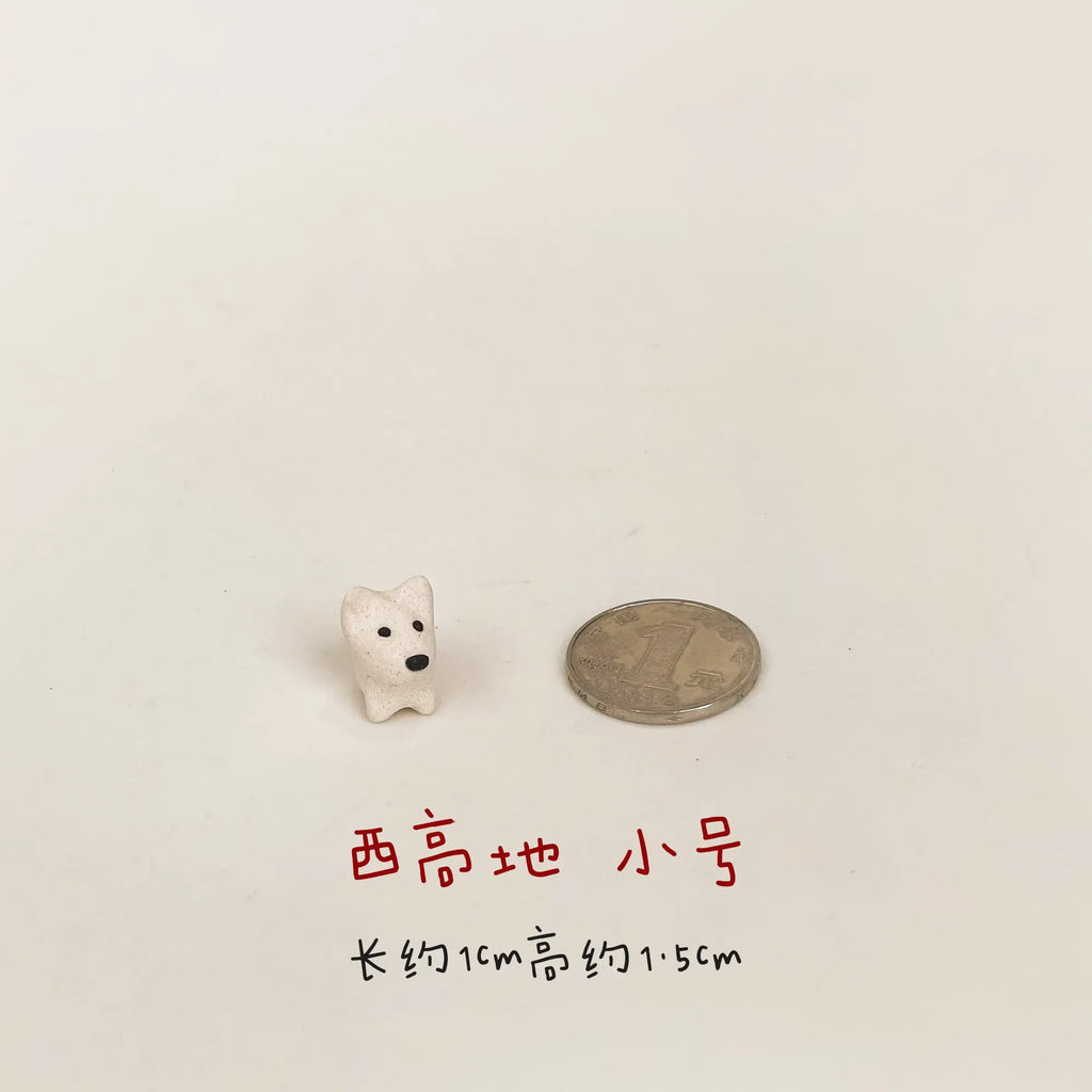 Ceramic dog figurine | Miniature handmade dog - PetCeramicArt