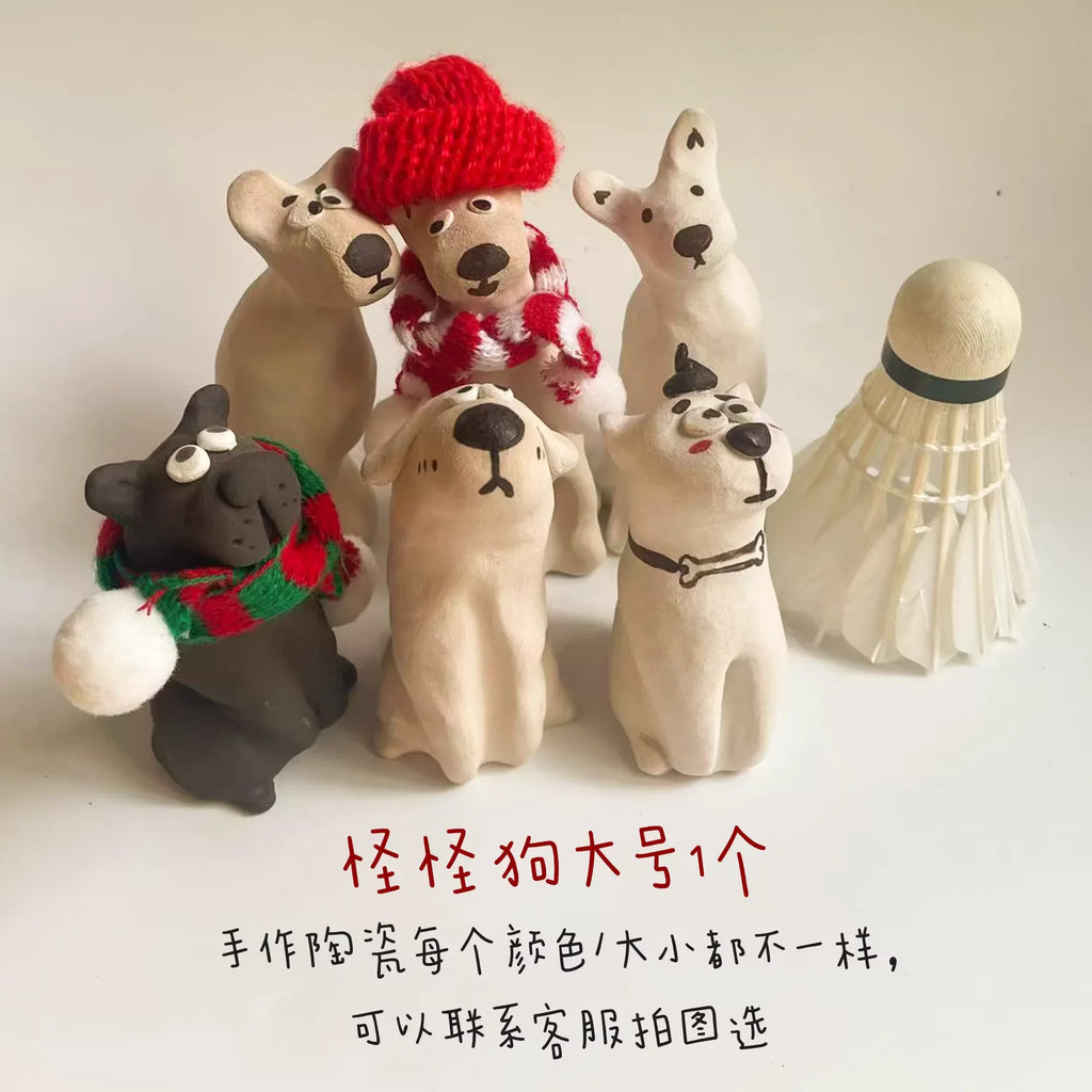 Strange dog ceramic ornament - PetCeramicArt