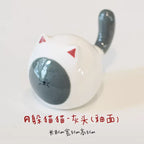 Round cat figurine - PetCeramicArt