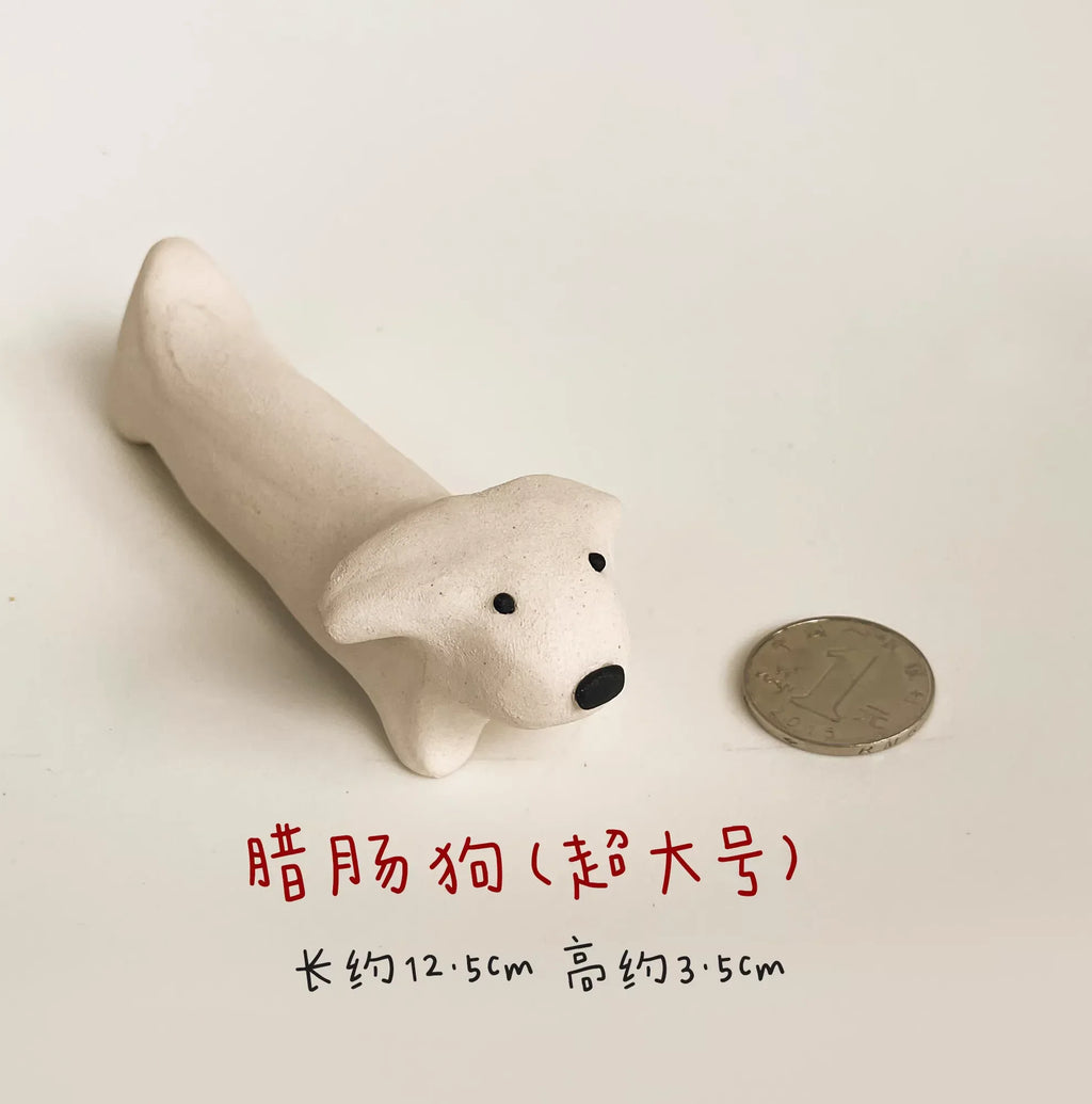 Ceramic dog figurine | Miniature handmade dog - PetCeramicArt