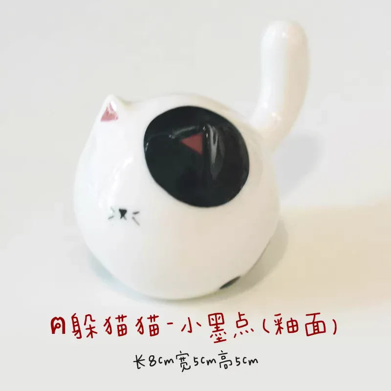 Round cat figurine - PetCeramicArt