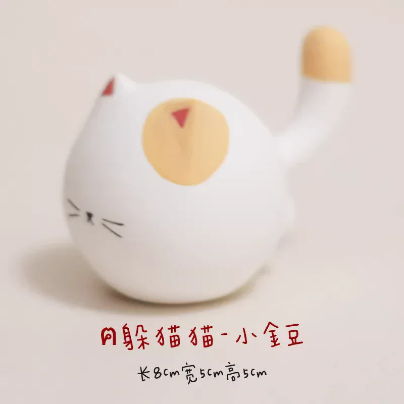 Round cat figurine - PetCeramicArt