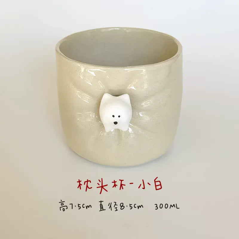 Ceramic coffee cup | Cute magnetic design - PetCeramicArt