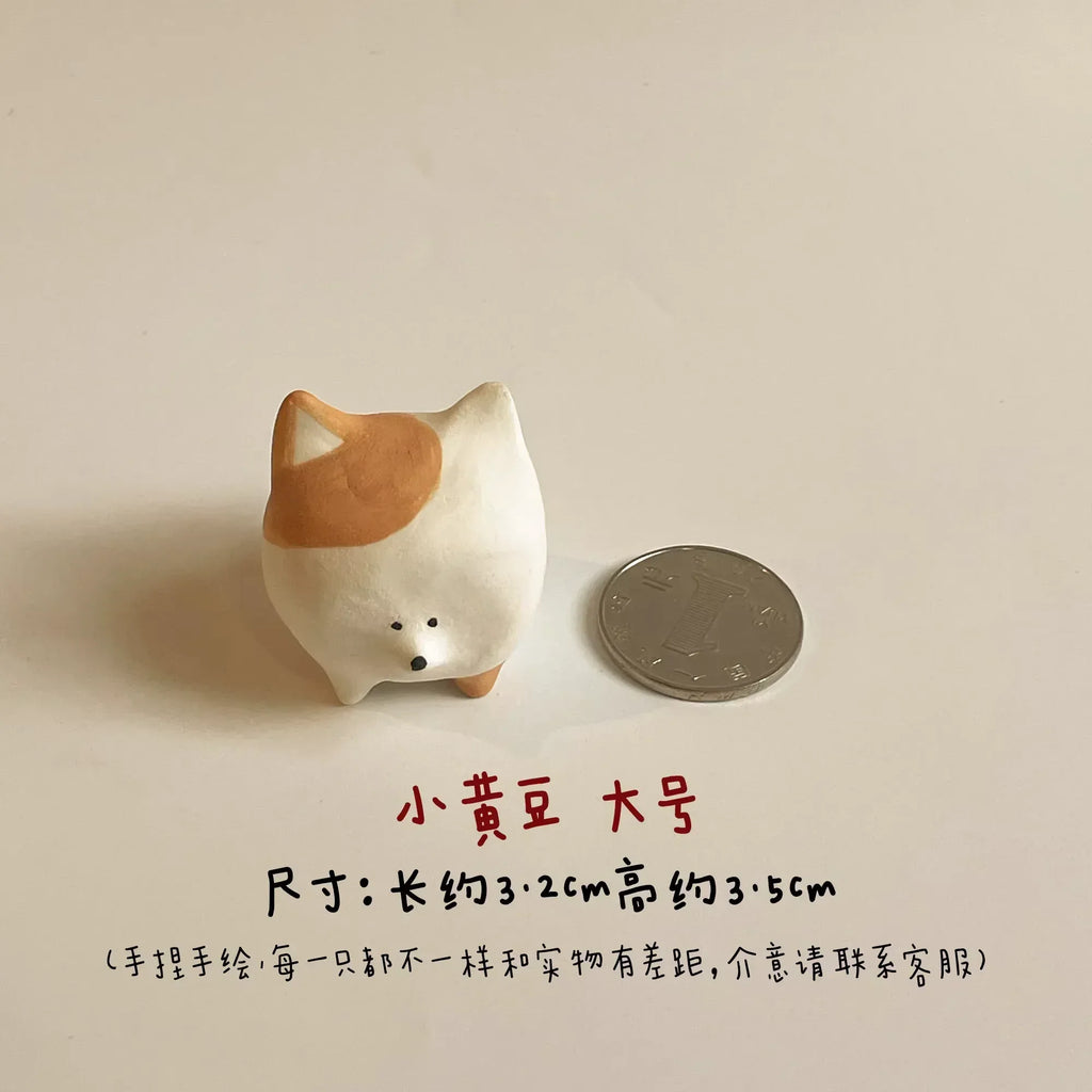 Ceramic Pomeranian and Samoyed dogs - PetCeramicArt