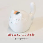 Round cat figurine - PetCeramicArt