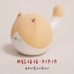 Round cat figurine - PetCeramicArt