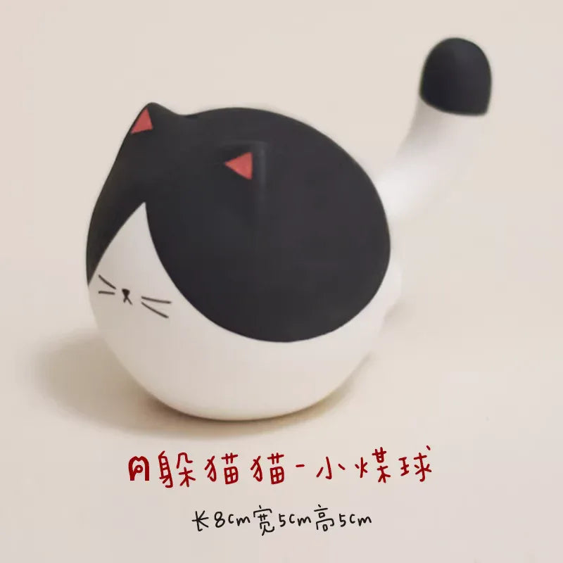 Round cat figurine - PetCeramicArt