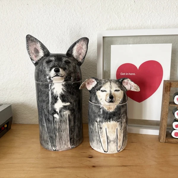 Custom Portrait Dog Storage Jar/Urn